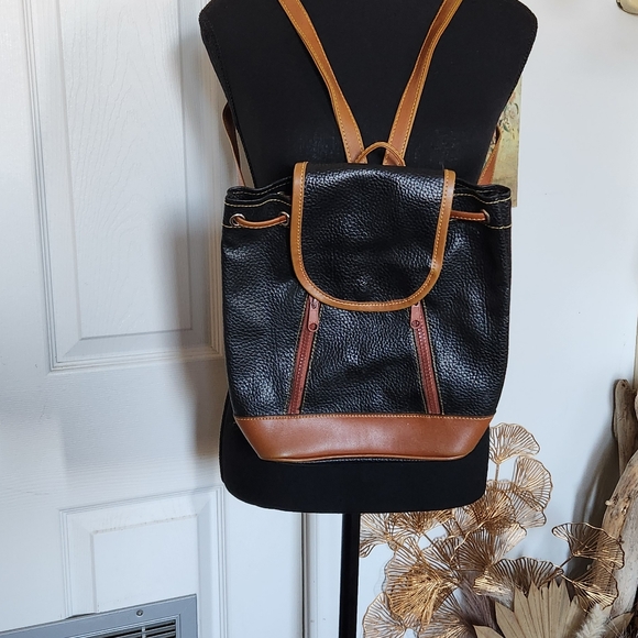 Vintage leather navy mini backpack - Picture 2 of 6